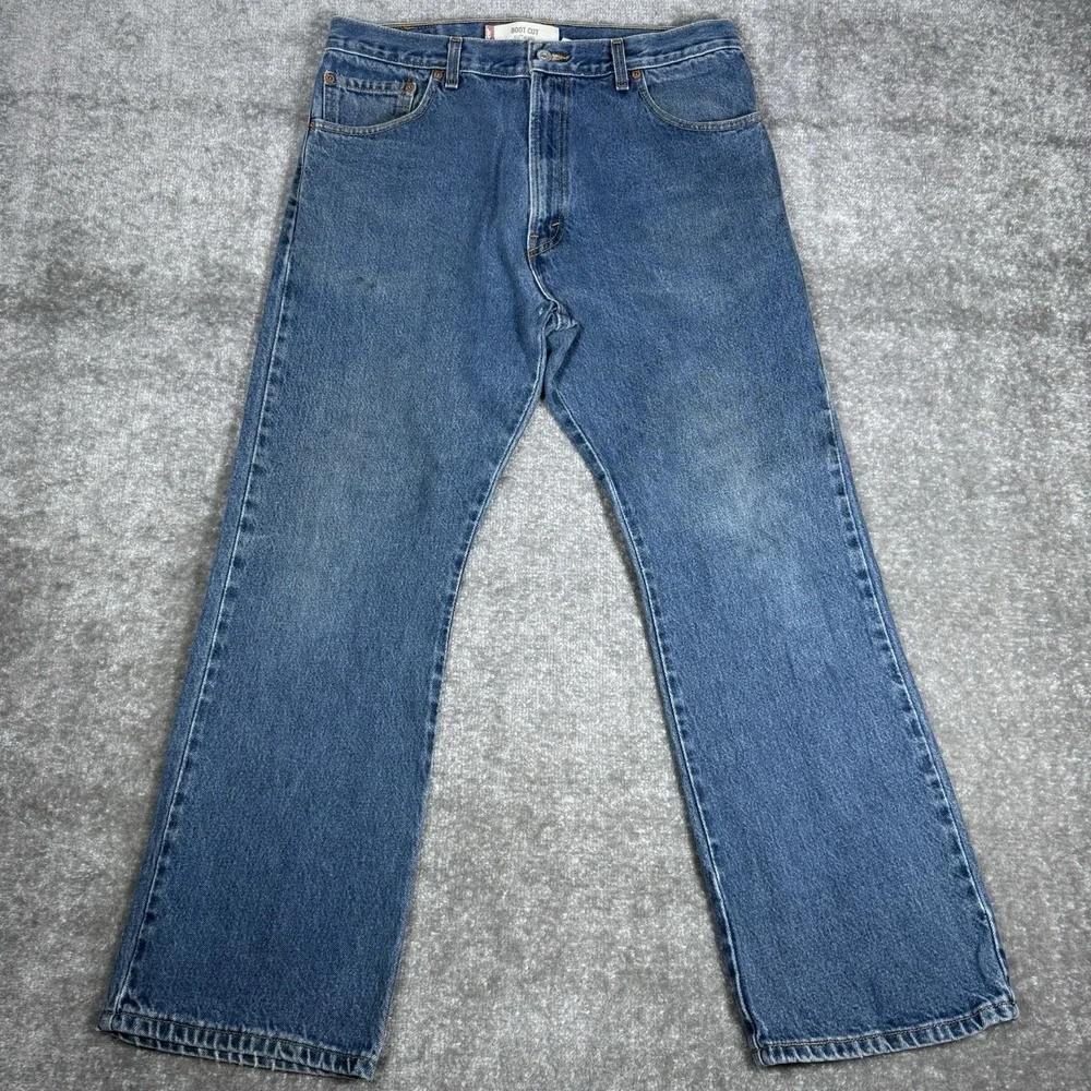 Y2K VTG‎ Levi's 517 Jeans Men's 36x30 (Fits 34x30) Blue Denim Distressed Bootcut